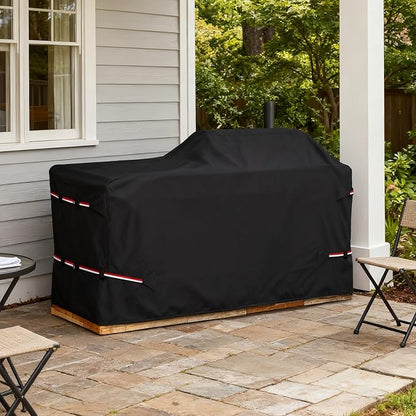 Bitubi 86 Inch Island Grill Cover - Resistant Cover for Island with Left/Right Grill Head,600D Heavy Duty Waterproof All Weather Protection Outdoor Cover,Black