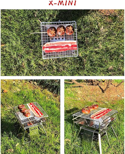 YYDS Charcoal Grill Stainless Steel Barbecue Rack Can Be Foldable and Adjustable Charcoal Rack Suitable for Outdoor Campers and Barbecue Lovers BBQ Grill (Color : B)