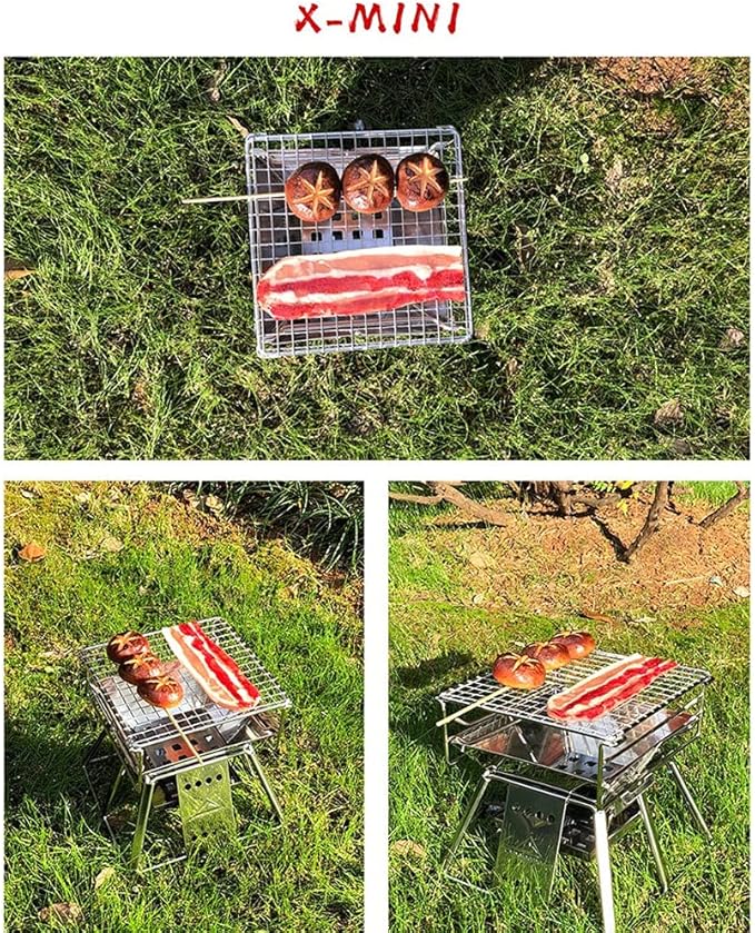 YYDS Charcoal Grill Stainless Steel Barbecue Rack Can Be Foldable and Adjustable Charcoal Rack Suitable for Outdoor Campers and Barbecue Lovers BBQ Grill (Color : A)