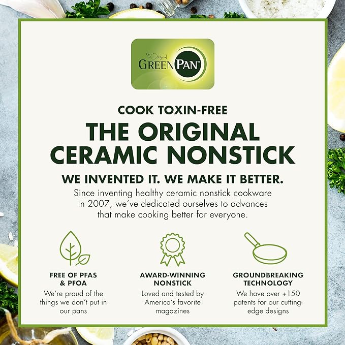 GreenPan Chatham Hard Anodized Healthy Ceramic Nonstick, 11" Griddle Pan, PFAS-Free, Dishwasher Safe, Oven Safe, Gray