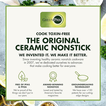 GreenPan Chatham Hard Anodized Healthy Ceramic Nonstick, 11" Griddle Pan, PFAS-Free, Dishwasher Safe, Oven Safe, Gray
