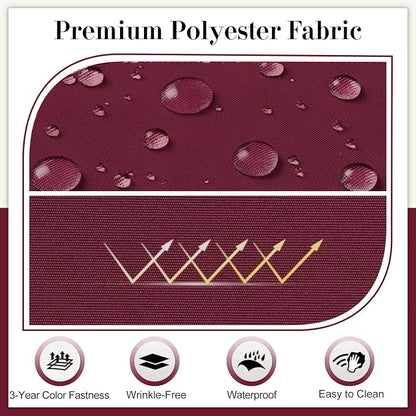 Cozyide Outdoor Chair Cushions, Waterproof Patio Seat Cushions with Adjustable Straps, Round Corner Patio Chair Cushions for Garden, Burgundy, 17x16x2 Inch (Pack of 2)