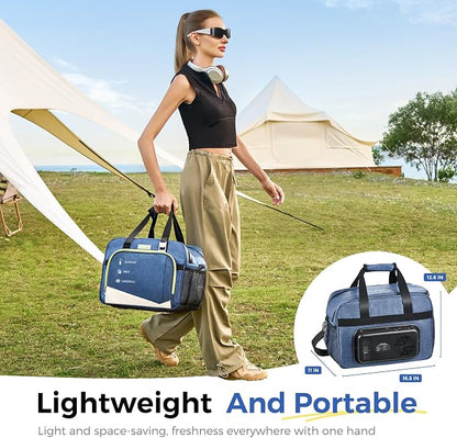 outohome 25L 12V Electric Portable Cooler Warmer Bag, DC Plug In Insulated Car Cooler Bag, Heating and Cooling Dual Function Bag for Truck Drivers, Camping, Groceries & Family Outings, All Season