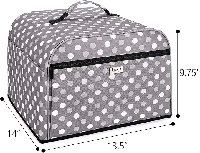 Luxja Dust Cover Compatible with Ninja Foodi Grill (AG301, AG302, AG400), Cover with Storage Pockets, Gray Dots