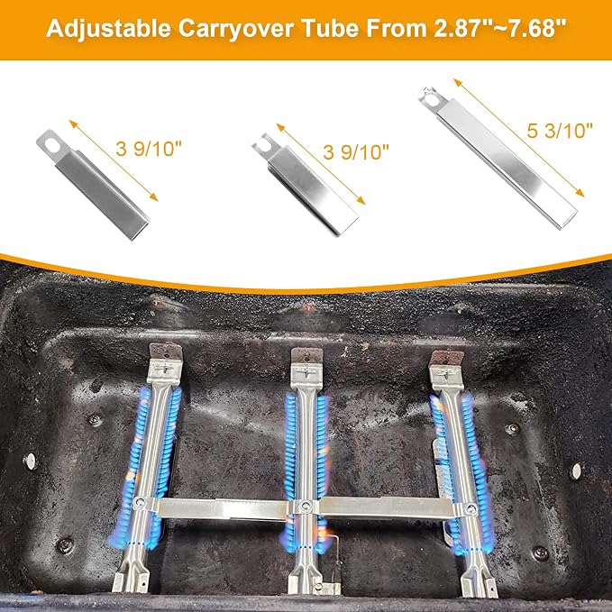 BBQ-PLUS Grill Replacement Parts for Char-Broil Classic 360 3-Burner 463773717 Gas Grill G320-0200-W1A Grill Burner G215-0203-W1 Heat Tent Stainless Steel Cooking Grate Adjustable Crossover Tube