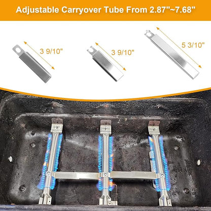 BBQ-PLUS Grill Replacement Parts for Char-Broil Classic 360 3-Burner 463773717 Gas Grill G320-0200-W1A Grill Burner G215-0203-W1 Heat Tent Stainless Steel Cooking Grate Adjustable Crossover Tube