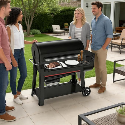 Stanbroil Folding Front Shelf for Weber Searwood 600 XL Pellet Grill, Grill Accessories to Add Work Space, Storage and Food Prep, 34.8" L X 12" W