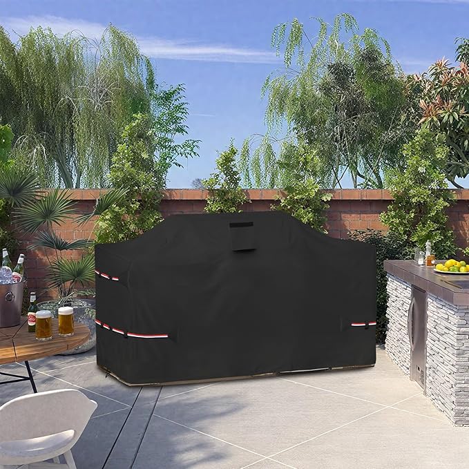 Bitubi 98 Inch Island Grill Cover - 600D Heavy Duty Waterproof All Weather Protection Extra Large Grill Cover,Black