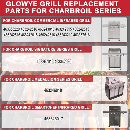 Grill Emitter Plates for Charbroil TRU-Infrared 463355220 463242516 463243016 463367016 463246018 463346017 Gas Grill, 17" Emitter Grates Replacement for Charbroil G466-2400-W1