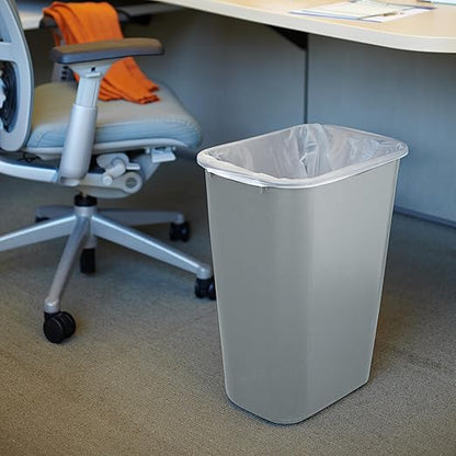 Rubbermaid Commercial Products Deskside Wastebasket/Trash Can, 10.25-Gallon/41-Quart, Gray, Plastic, Garbage Can for Home/Office, Fits Under Desk/Sink/Cabinet
