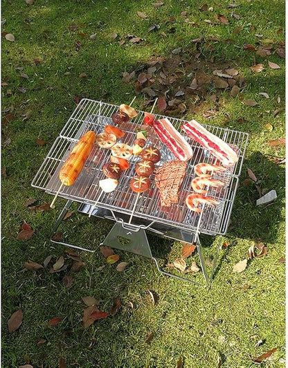 YYDS Charcoal Grill Stainless Steel Barbecue Rack Can Be Foldable and Adjustable Charcoal Rack Suitable for Outdoor Campers and Barbecue Lovers BBQ Grill (Color : B)