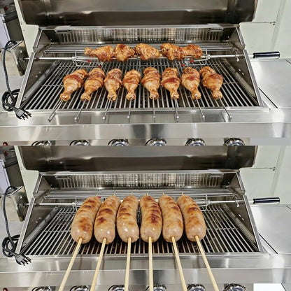 Kitchen outdoor module combination barbecue grill with gas pizza stove and sink module, stainless steel, 3-piece set