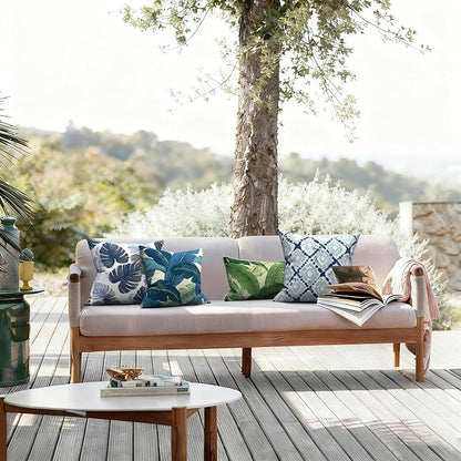 LVTXIII Outdoor Pillow Covers 20x20 Inch, 2 Pack Large Square Throw Pillow Cases, Fade-Resistant Cushion Covers for Patio Furniture Sofa, Garden Porch, Boho Geometry Blue