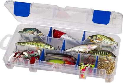 Flambeau Outdoors 3003 Tuff Tainer, 18 Compartments, 9 Zerust Dividers | Compact divided tackle box with 9 Zerust dividers for up to 18 compartments. Translucent, 9.125 x 5 x 1.25in