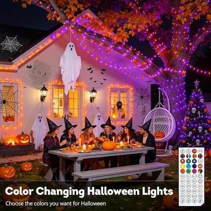 JMEXSUSS 500 LED Smart Color Changing Halloween Lights, RGB String Lights | 173ft, Remote & APP Control, Waterproof Christmas Lights for Indoor Outdoor Xmas Tree Party House Halloween Decoration