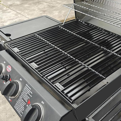 Hisencn Replacement Parts for CharGriller 5050, 3001, 3008, 4000, 3030 | Stainless Steel Burner, Porcelain Steel Heat Plate, Porcelain Cast Iron Cooking Grid Grates for Char-Griller Gas Grill Models