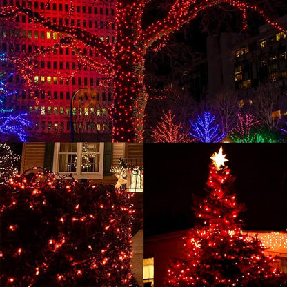 LJLNION 3 Sets Valentines Lights, 150 Count 33 FT Each Mini String Lights, Green Wire Fairy Light, 120V UL Certified Connectable Christmas Tree Light for Holiday Winter Patio Party Outdoor Decor, Red
