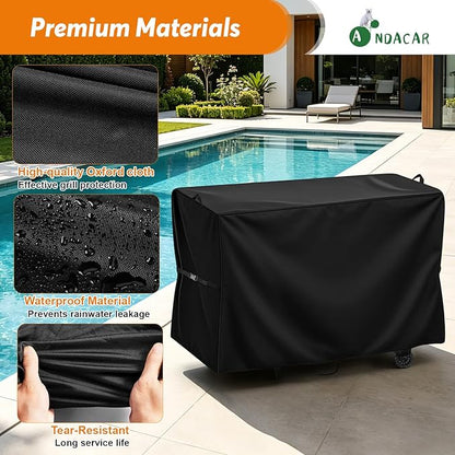 Charcoal Grills Cover for 456 SQ Portable Electric Wood Pellet Grill, Waterproof Outdoor Grill Cover BBQ Grill Cover Barbeque Grill Cover (Cover Only) - 39" L×22" W×32" H, Black