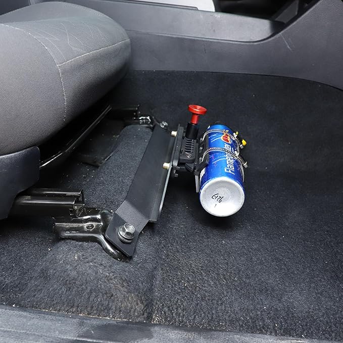 Quick Release Adjustable Aluminum Fire Extinguisher Holder Mount Bracket Compatible with Toyota Tacoma 2023 2022 2021 2020-2016, Aluminum Car Seat Fire Extinguisher Bracket, 3rd Gen Tacoma Accessories