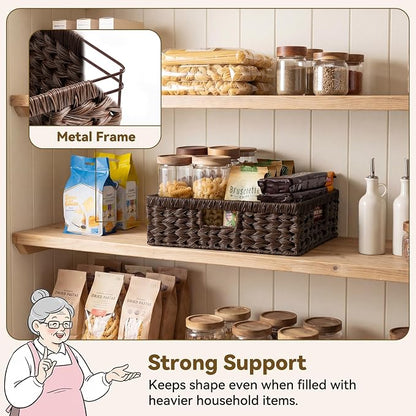GRANNY SAYS Wicker Storage Basket for Shelves, Wicker Basket for Organizing, Decorative Basket, Woven Basket for Pantry Storage, Brown, 1-Pack