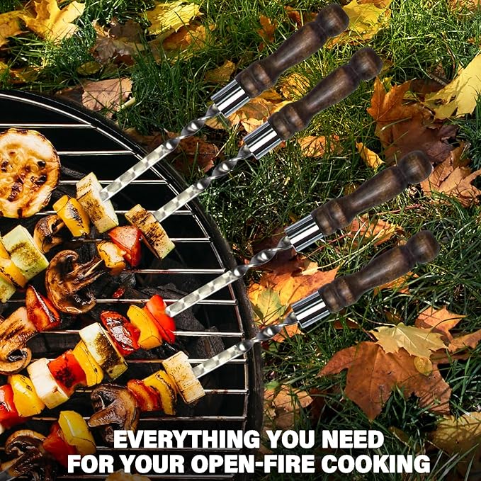 Grilling Supplies - Outdoor Grill Accessories for BBQ - Premium Barbecue Tool Sets Grill Utensils - BBQ Gear - Grill Skewers Set with Case Hunting Quiver