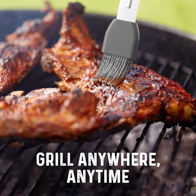 Yukon Glory BBQ Tool Set with Rotating Stand, Grill Station Organizer | 360-degree rotation, compact storage, carry handle and catch tray. Dishwasher safe.
