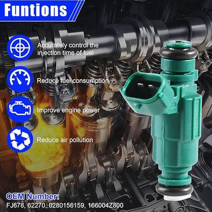 Fuel Injectors Set of 4 for Nissan Sentra 1.8L L4 2003-2006 – Direct Replacement 0280156159 16600-4Z800 FJ678