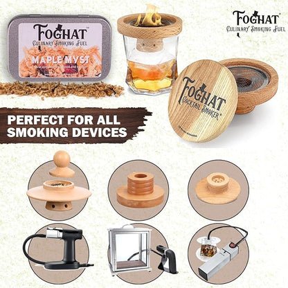 Cocktail Smoker Wood Chips - 4oz Maple Myst Shavings for Smoker, Whiskey & Drink Infuser Kit - All Natural, Culinary Wood Smoking Chips for Hand Held Food Smoke Gun & Bourbon Drink Glass Smoker