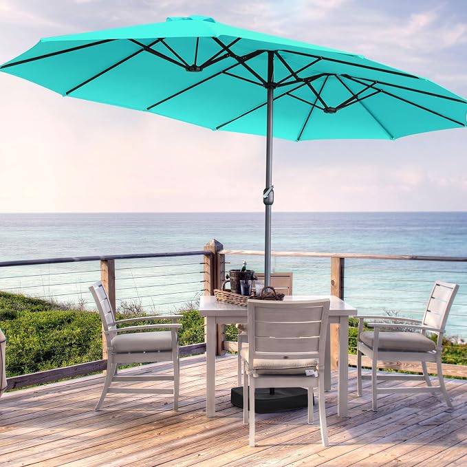 15ft Double Sided Patio Umbrella Replacement Canopy,12 Ribs Umbrella Replacement Top Cover,Frame NOT Included