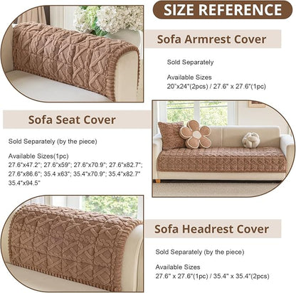 OstepDecor Couch Cover for Dogs, Washable Non Slip Sofa Cover for Pets | Soft Couch Covers for Sofa, Loveseat and Sectional, Furniture Protector Against Pet Hair & Dirt (35.4" x 63", Coffee)