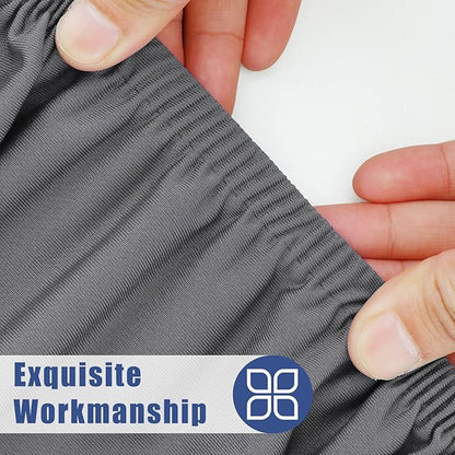 Moosfor 2 Pack Rectangle Spandex Fitted Table Cloth, 8FT Elastic Tablecloth | Washable Picnic Table Cover, Stretch Waterproof Table cloths for Party, Patio, Dining, Kitchen, 30" x 96", Grey