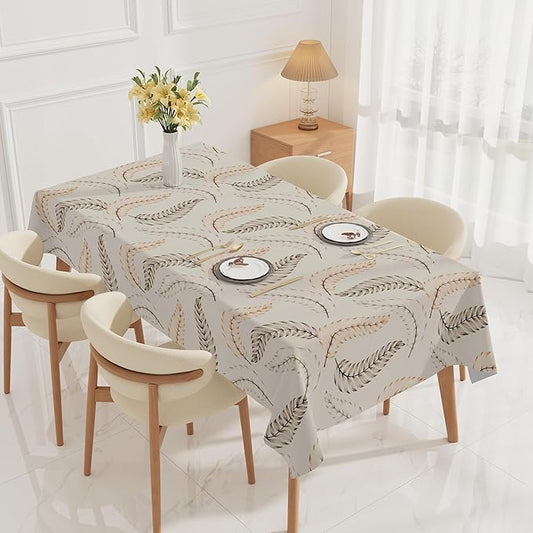 Vinyl Spring Table Cloth Rectangle, Heavy Duty Table Cover Oil Proof & Waterproof Non-Slip, Heat Resistant Tablecloth for Outdoor Indoor, Easy Clean Wipeable Table Protector for Kitchen 55" X 108"