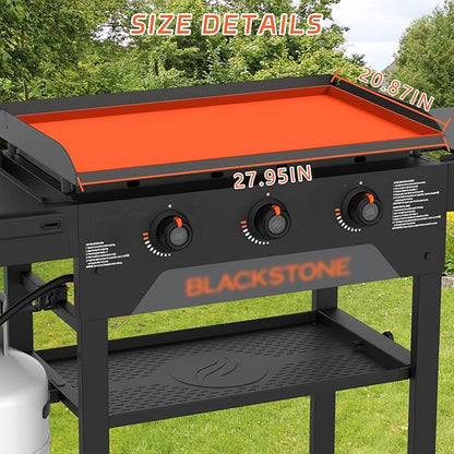 Griddle Cover Mat for Blackstone (28XL), Protect Your Blackstone from Dirt and Rust Throughout The Year, Waterproof and Insect-Proof Mattress Protector, Food Grade Silicone Grill Mat (Orange)