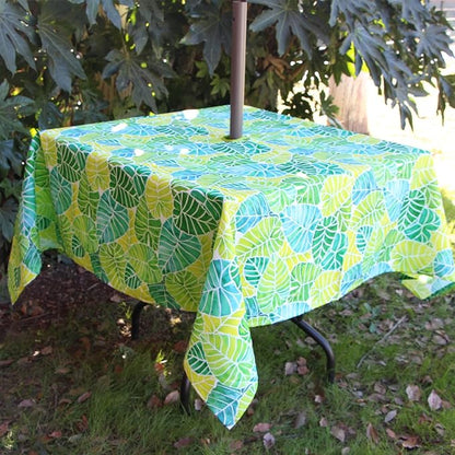 EHouseHome Outdoor and Indoor 60x60 inch Tablecloth with Umbrella Hole and Zipper, Waterproof Zippered Patio Cloths, Spring/Summer Table Covers for Backyard Circular Table/BBQs/Picnic