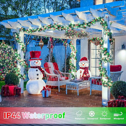JMEXSUSS 200 LED Red White and Green Christmas Lights Outdoor | 66ft Halloween String Lights Indoor Clear Wire, Christmas Tree Lights Plug in for Bedroom Tree Christmas Party Decorations