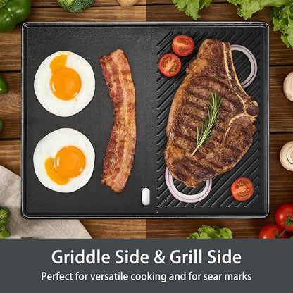 Hisencn Cooking Grate and Griddle Replacement Parts for Nexgrill 720-0830H, 720-0783E, 720-0888N, 720-0888, 720-0697, Fit for Charbroil 463241113, 463449914, Kenmore 720-0670A, 41516106210, 2 Pack