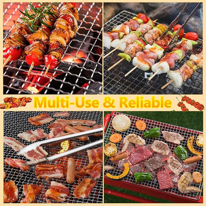 10 Pack Disposable Grill Topper,11.8X15.8 Inch Disposable Grill Grates,Stainless Steel Roasting Racks,Barbecue Mesh Mat,Heavy-Duty Baking Rack for Picnics Camping Cooking Outdoor BBQ (10 Pcs)
