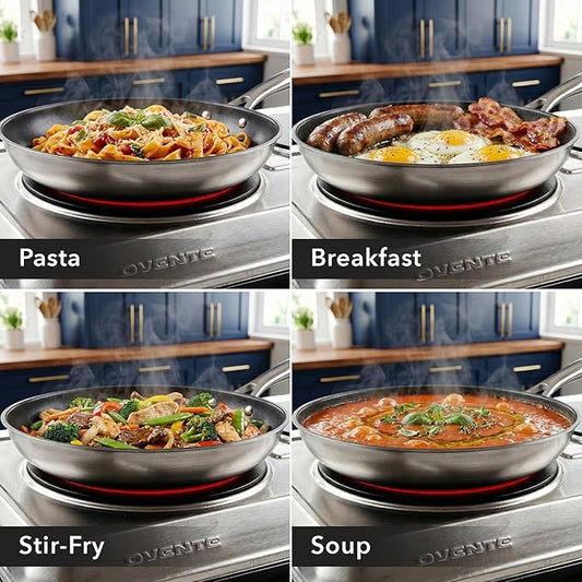 OVENTE Countertop Infrared Double Burner, 1700W Electric Hot Plate and Portable Stove with 7.75" and 6.75" Ceramic Glass Cooktop, 5 Level Temperature Setting and Easy to Clean Base, Silver BGI102S