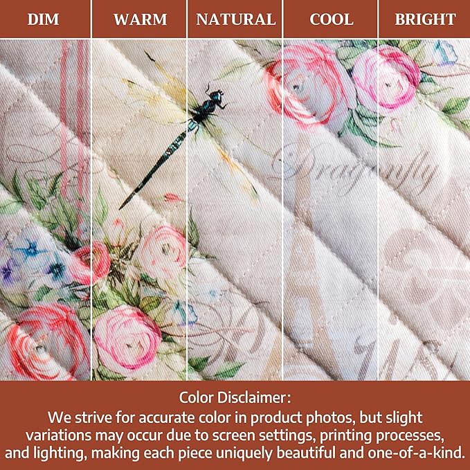 Maison d' Hermine Pot Holders 100% Cotton Heat Resistant Potholders 8" x 8" Hot Pads with Loop BBQ Cooking Baking Hotel Farmhouse Kitchen Handling Hot Pans Spring Summer (Pack of 1, Champ De Mars)
