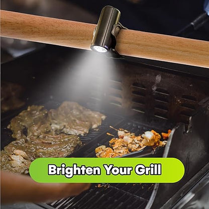 Rechargeable LED Grill Light for Big Green Egg Handle - 150 Lumen Rotatable Night Lights for Illuminated Cooking - Outdoor Grilling Accessory, USB Charging - 3x3-Inch, Black
