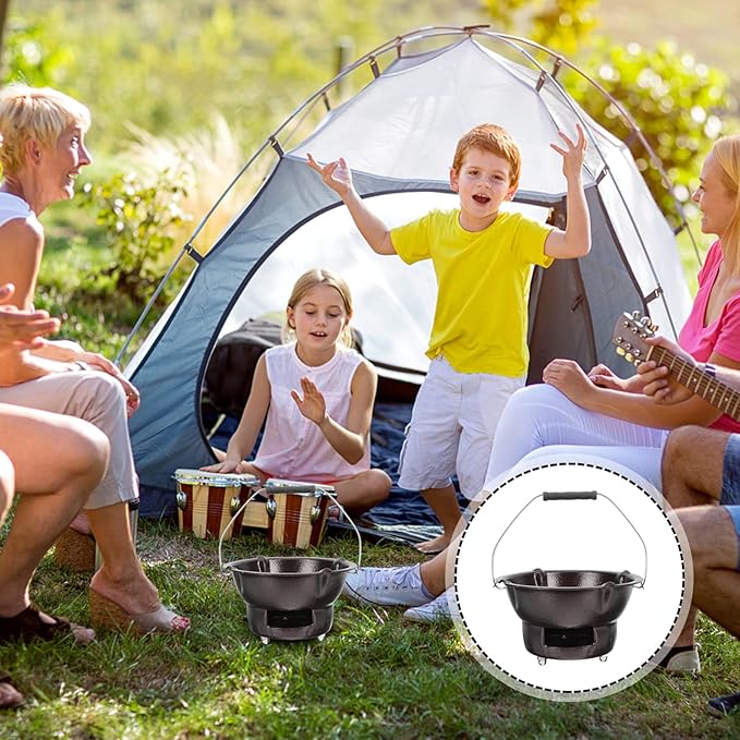 Portable Charcoal Grill Cast Iron: Tabletop Charcoal BBQ Portable Grill Stove Barbecue Burner 1 Set Coffee