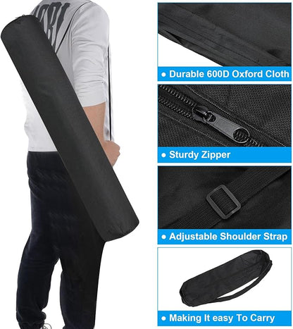 PATIKIL 32x4x4 Inch Grill Storage Tool Bag, Grilling Tools BBQ Bag for Grill Utensil Storage 600D Oxford Foldable Tripod Carry Bag with Adjustable Shoulder Strap for Outdoor Camping