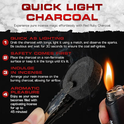 Sunlight Charcoal Instant Light Coals – Incense Coal Disks – Coal Tablets – Charcoal Disks – 200 Coals – 33 mm Quick Light Briquettes – Slow Burn/Low Smoke