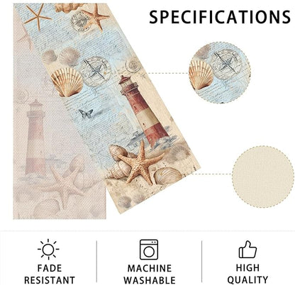 Lighthouse Table Runner,Dining Decor for Kitchen Coffee Table Family Dinners Holiday Parties Wedding Events Decor(13x72 inch)