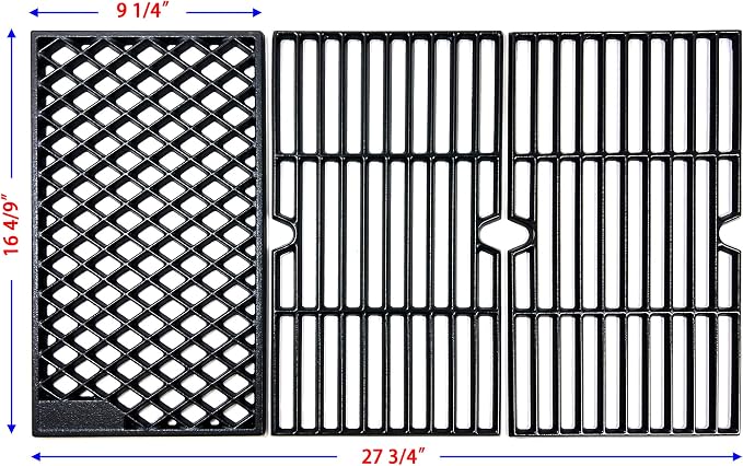 DC148 16 4/9'' Cast Iron Cooking Grates for Dynaglo DGH450CRP DGH450CRP-D 4 Burner, DGH474CRP DGH485CRP DGB494SPB, for Kenmore 146.16132110 146.23678310 Backyard BY13-101-001-12 Grill