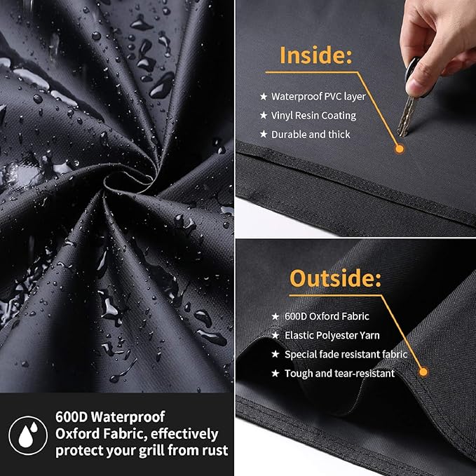 Grill Cover for Weber Charcoal Kettle, 18 Inch BBQ Grill Covers, Heavy Duty Waterproof Barbecue Accessories