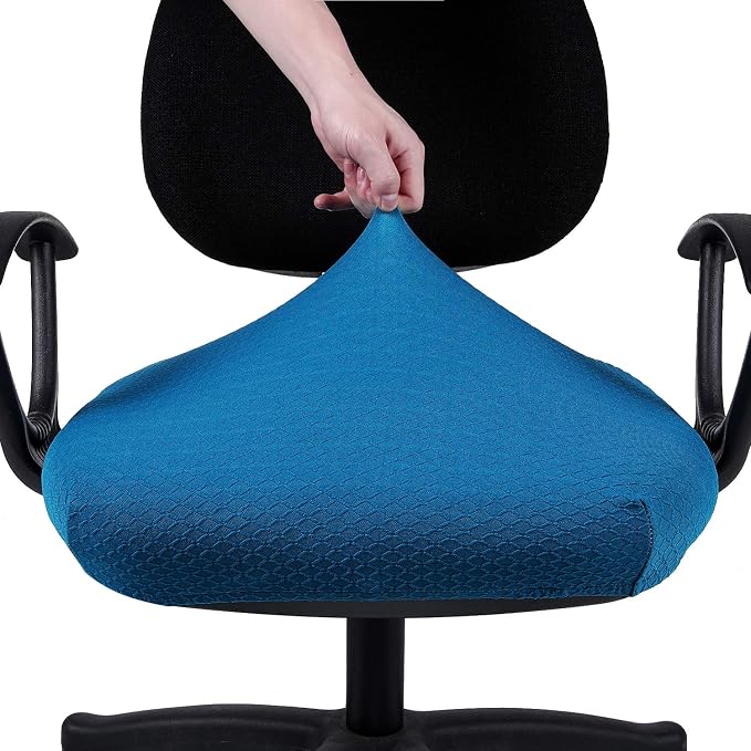 Smiry Office Computer Chair Seat Covers for Desk, Anti-dust Protector | Stretch Jacquard Removable Washable Desk Chair Seat Cushion Protectors, Ocean