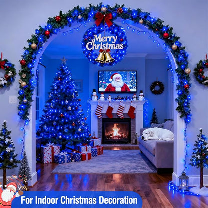 JMEXSUSS 400 LED Blue Christmas Lights Outdoor | 132ft Christmas Tree Lights with Remote, Indoor Blue String Lights Plug in for House Christmas Bush Decorations