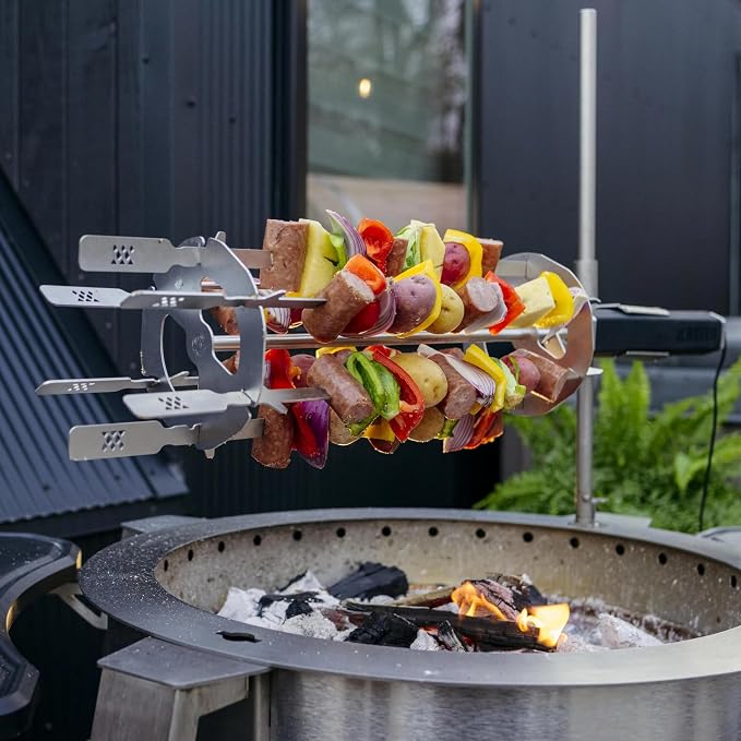 Breeo Rotisserie Skewers - Rotisserie Grill Accessory | For chicken, turkey, BBQ & kabobs, live fire cooking accessories