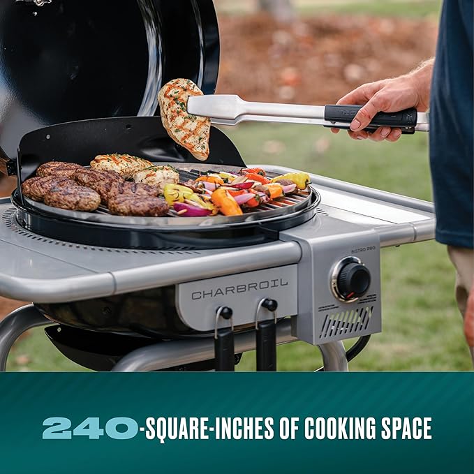 Charbroil Bistro Pro Gas Grill for Small Spaces and Patios, Black - 25302161